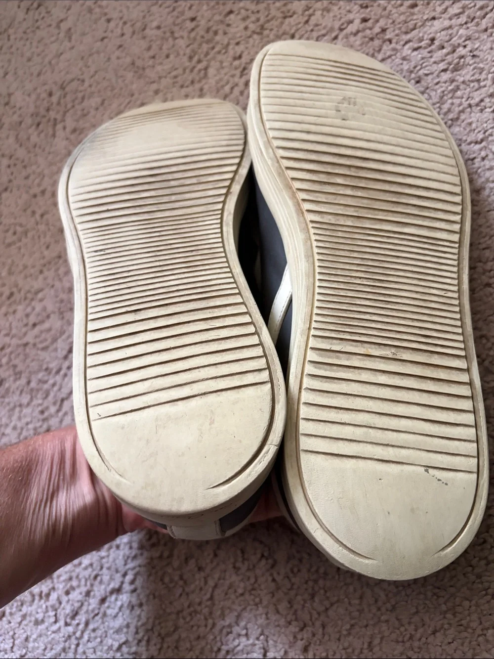 Rick Owen’s Leather Low-Top Sneakers in Graphite and Cream - Men's Casual Shoes